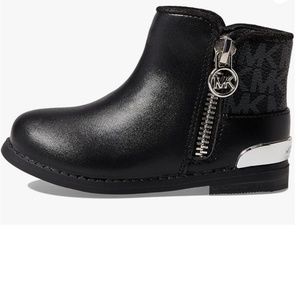 NEW in Box Michael Kors Emma Theodore Boots MK logo Black 10 Toddler 10T